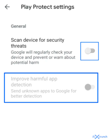 disable the “Scan Device for Security Threats.”