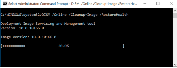 type cwindowssystem32DISM Online Cleanup-Image restorehealth & press enter.