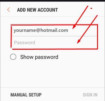 Now submit your Hotmail account and password and tap on the “Log In