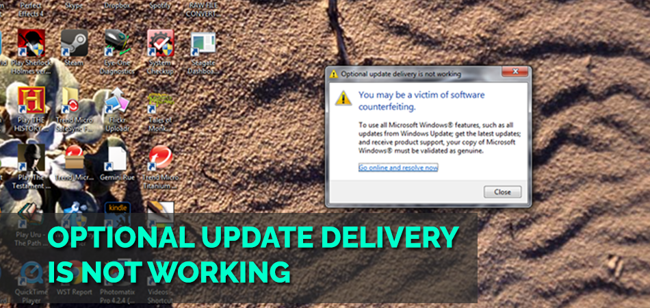 How to Shut off Optional Update Delivery Is Not Working Notification Windows 7 & 10