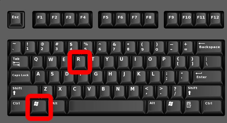Press “Windows+R” keys at once