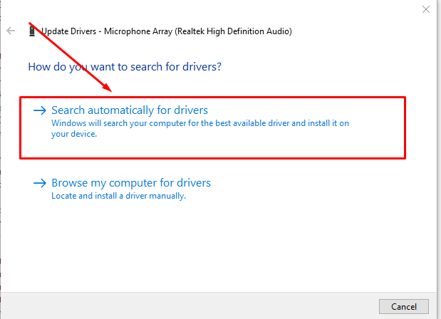 Search Automatically for Driver