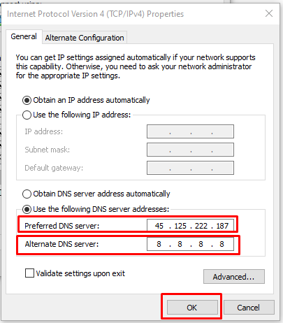 Change DNS addresses to Allow Discord Through Firewall of Windows