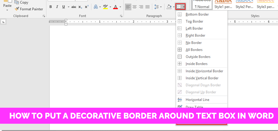 help with microsoft word art borders around paragraphs