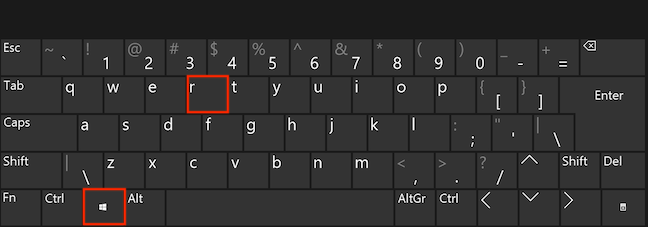 Preses the “Windows+R” key simultaneously