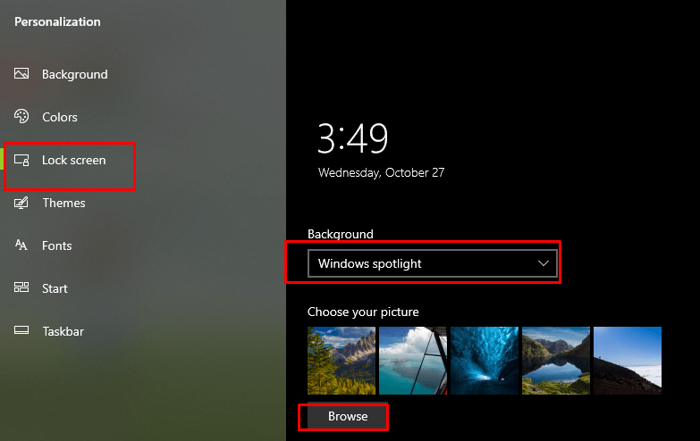 choose Windows Spotlight