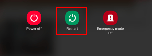 From there, tap on the Restart option