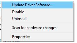 Now tap on the“Update Driver Software.”
