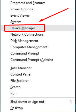 Press “Windows X Key” and go for the “Device Manager” option