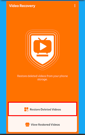 Run the app & select Restore Deleted Videos