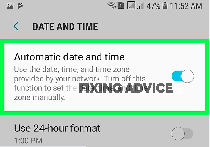 Check Date & Time to fix instagram unknown error