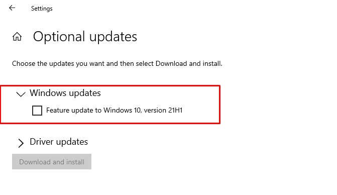 Tick the check box next to the Updates and choose Install Updates