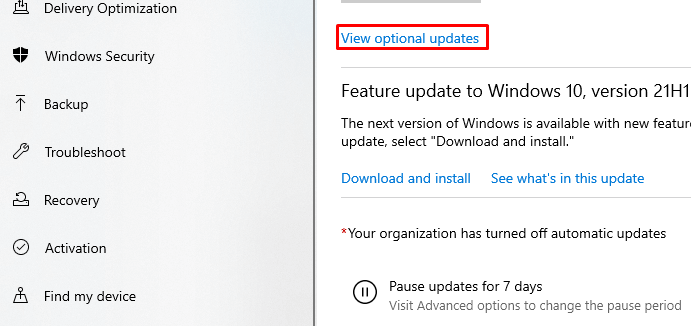 choose Review Optional Updates